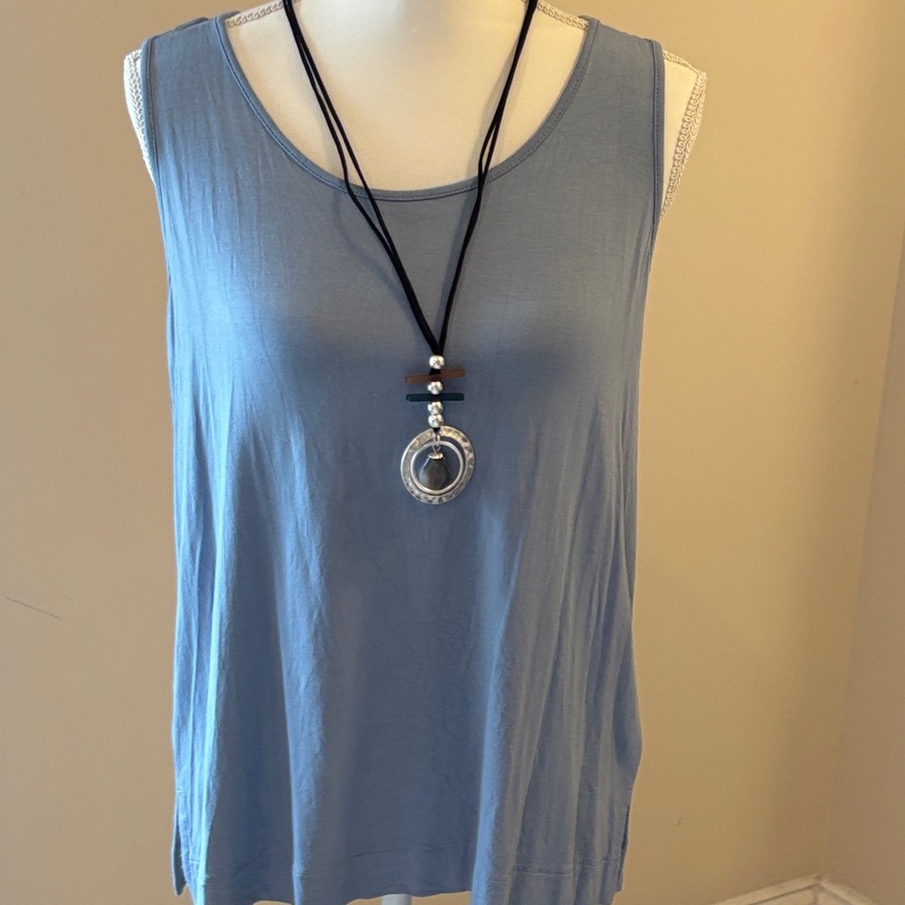 J. Jill Light Blue Scoop Neck Tank